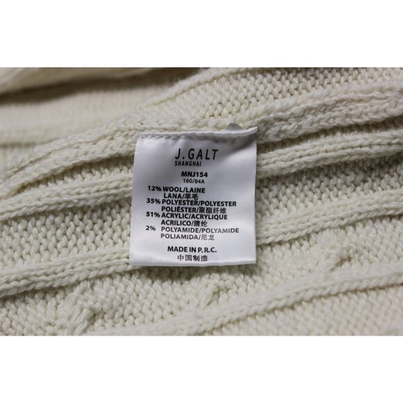 J. Galt women's wool blend cable knit v-neck button front long sleeve cardigan - Picture 9 of 10